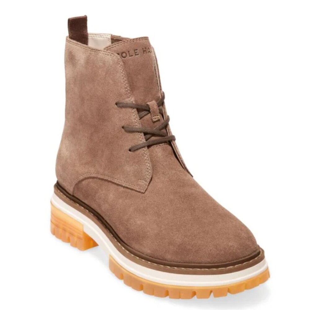 Cole Haan Tahoe Featherfeel Suede Boots - Light Brown Lace Up Combat 6B NWOT NEW